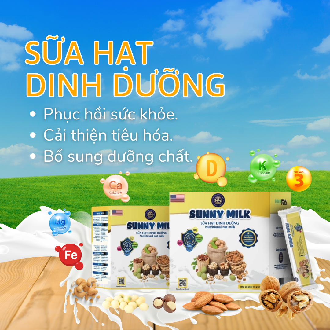 Sữa Hạt Dinh Dưỡng Sunny Milk Hộp 20 Gói